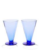 Emporio Sirenuse - Set Of Two Aria Wine Glasses - Dark Blue