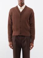 Auralee - V-neck Cotton Cardigan - Mens - Brown
