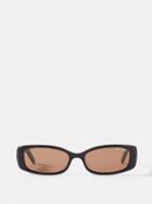 Dmy By Dmy - Billy Rectangular Acetate Sunglasses - Womens - Black Brown