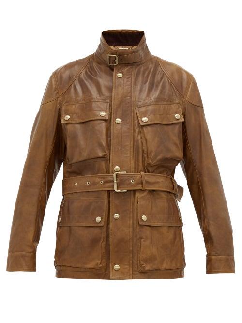Matchesfashion.com Ralph Lauren Purple Label - Callum Leather Field Jacket - Mens - Brown