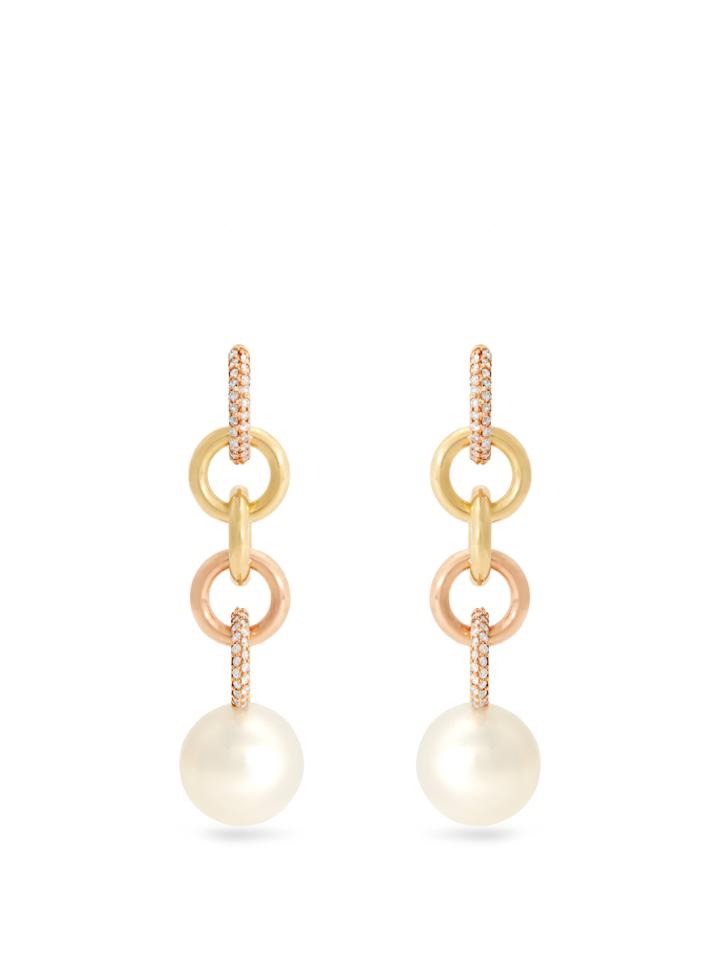 Spinelli Kilcollin Diamond, Pearl, Yellow-gold & Rose-gold Earrings