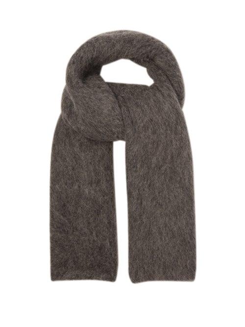 Totme - Logo-label Alpaca-blend Scarf - Womens - Grey