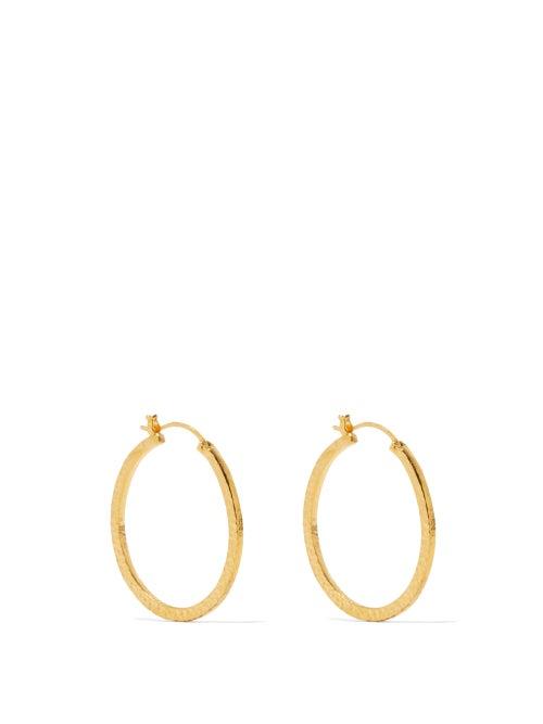 Ladies Jewellery Saint Laurent - Hammered Hoop Earrings - Womens - Gold