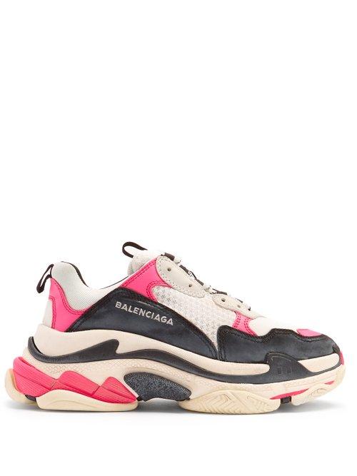 Matchesfashion.com Balenciaga - Triple S Low Top Trainers - Womens - Black Pink