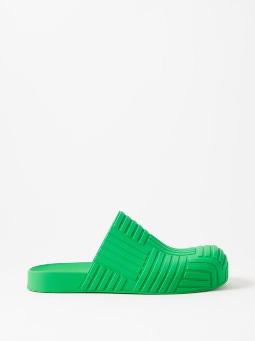 Bottega Veneta - The Slider Intrecciato-embossed Rubber Slides - Mens - Green