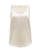 Matchesfashion.com Brunello Cucinelli - Monili Trim Silk-blend Satin Camisole - Womens - Ivory