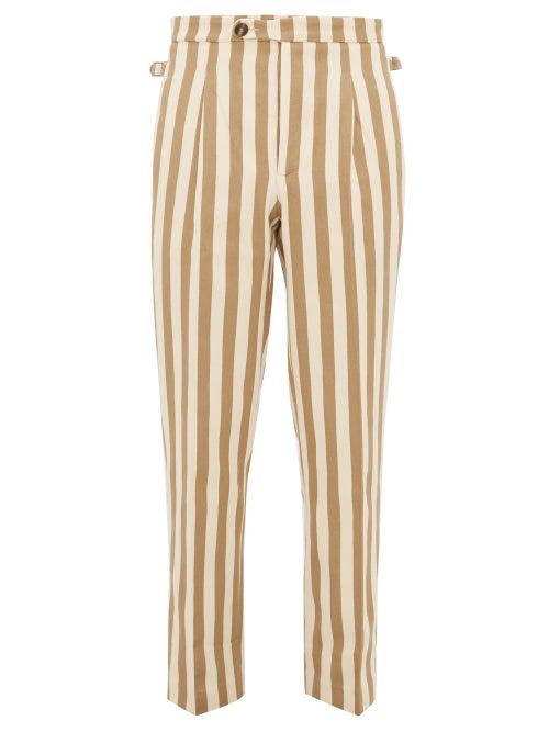 Matchesfashion.com King & Tuckfield - Striped Cotton Trousers - Mens - White Multi