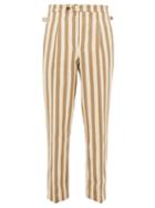 Matchesfashion.com King & Tuckfield - Striped Cotton Trousers - Mens - White Multi