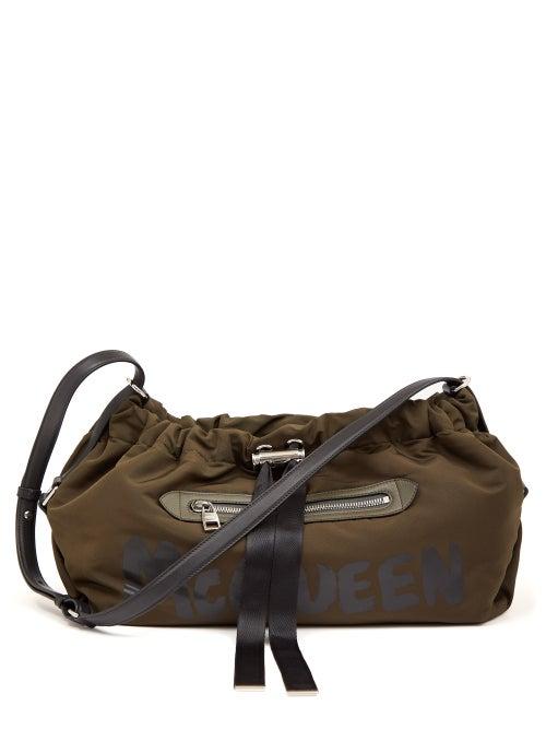 Alexander Mcqueen - Bundle Medium Graffiti-logo Shoulder Bag - Womens - Khaki