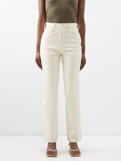Frame - High 'n' Tight Recycled-leather Trousers - Womens - Ivory