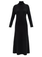 Johnstons Of Elgin - Roll-neck Ribbed-cashmere Maxi Dress - Womens - Black