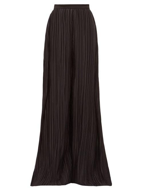 Matchesfashion.com Rodarte - Wide Leg Pliss Trousers - Womens - Black