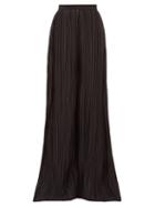 Matchesfashion.com Rodarte - Wide Leg Pliss Trousers - Womens - Black
