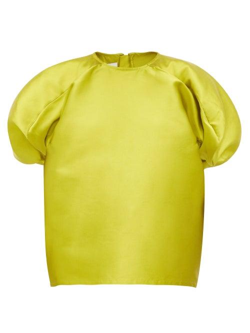 Matchesfashion.com Marques'almeida - Blouson Sleeve Faille Top - Womens - Green
