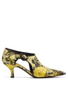 Matchesfashion.com Erdem - Marguerite Floral Jacquard Pumps - Womens - Black Yellow