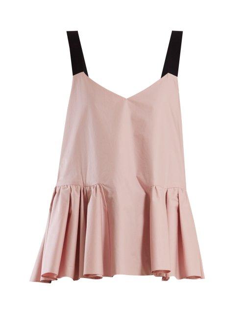 Matchesfashion.com Roksanda - Pepla Peplum Hem Poplin Top - Womens - Light Pink