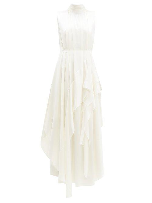 Matchesfashion.com Roksanda - Corail Ruffled Silk Dress - Womens - Ivory