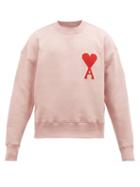 Matchesfashion.com Ami - Ami De Caur Logo Patch Cotton Sweatshirt - Mens - Pink