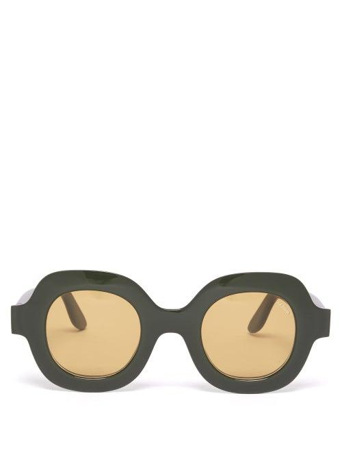 Ladies Accessories Lapima - Catarina Oversized Square Acetate Sunglasses - Womens - Khaki