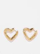 Balenciaga - Heart Logo-engraved Hoop Earrings - Womens - Yellow Gold