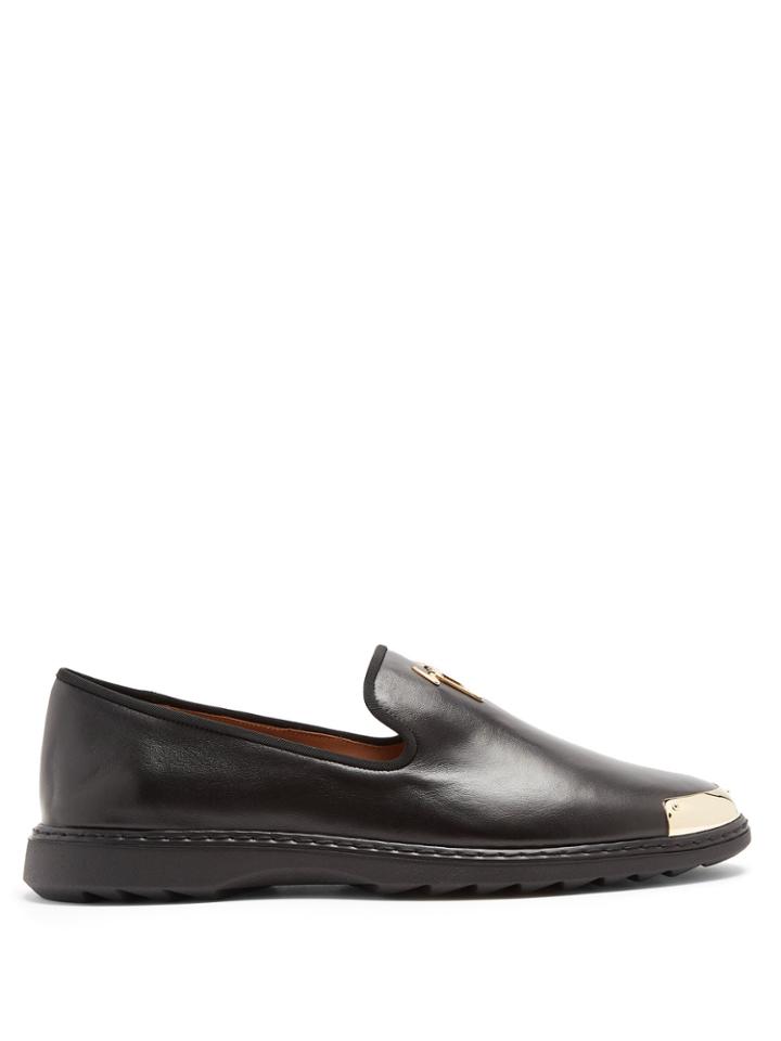 Giuseppe Zanotti Gold-tone Metal Embellished Loafers