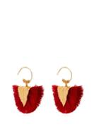 Matchesfashion.com Elise Tsikis - Agia Tassel Embellished Earrings - Womens - Red