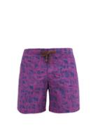 Matchesfashion.com Charvet X Thorsun - Brushstrokes-print Swim Shorts - Mens - Purple