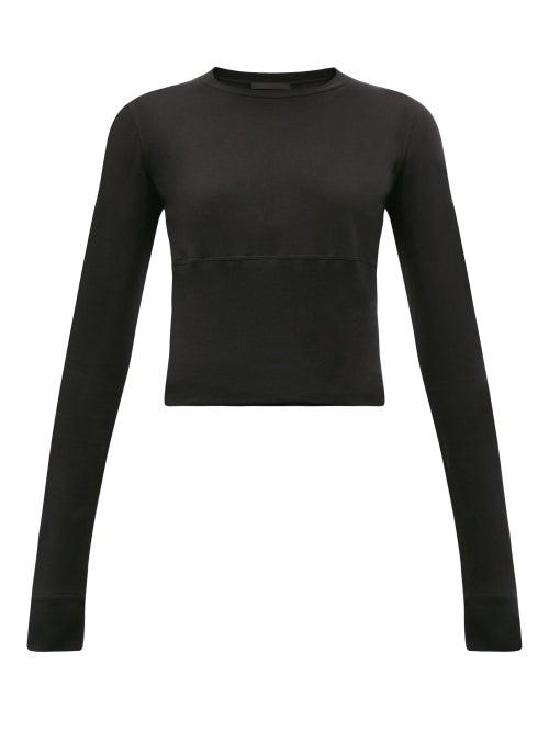 Matchesfashion.com Wardrobe. Nyc - Release 05 Hem-panel Long-sleeved Jersey T-shirt - Womens - Black