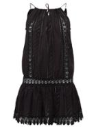 Matchesfashion.com Melissa Odabash - Chelsea Broderie Anglaise Cotton Mini Dress - Womens - Black