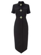 Matchesfashion.com David Koma - Crystal-embellished Wool-blend Dress - Womens - Black Silver