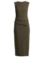 Matchesfashion.com Carl Kapp - Luna Wool Crepe Dress - Womens - Khaki