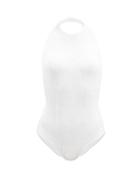 Matchesfashion.com Bottega Veneta - Halterneck Crinkle-ribbed Swimsuit - Womens - White