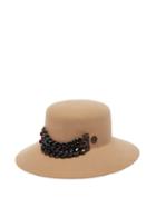 Maison Michel - Kendall Chain-embellished Felt Hat - Womens - Camel