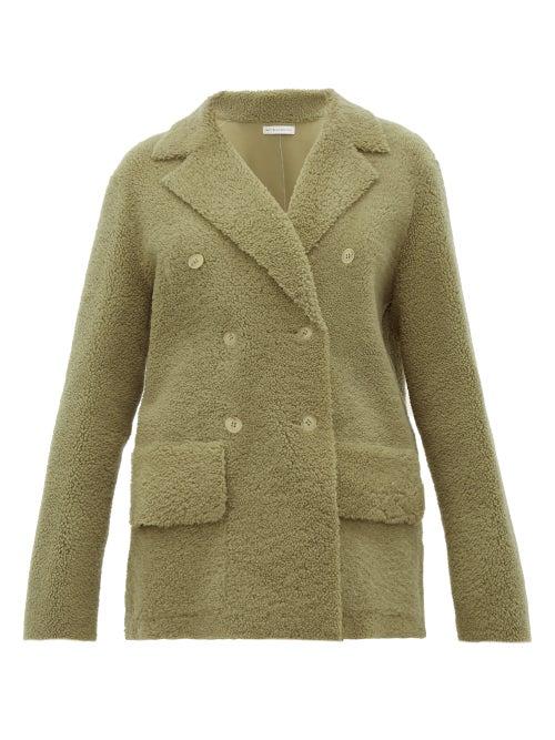 Matchesfashion.com Ins & Marchal - Frou Frou Double Breasted Shearling Coat - Womens - Light Green