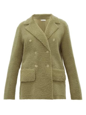 Matchesfashion.com Ins & Marchal - Frou Frou Double Breasted Shearling Coat - Womens - Light Green