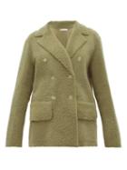 Matchesfashion.com Ins & Marchal - Frou Frou Double Breasted Shearling Coat - Womens - Light Green