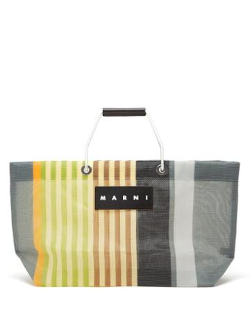 Marni Market - Striped Nylon Tote Bag - Mens - Yellow Multi