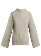 Matchesfashion.com Nili Lotan - Ronnie Bell Sleeved Knit Sweater - Womens - Light Grey