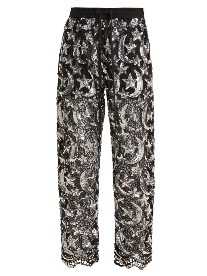 Ashish Star And Moon Sequin-embellished Mesh Trousers