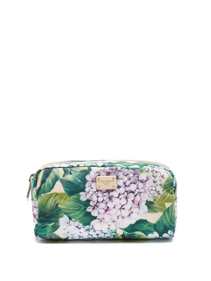 Dolce & Gabbana Hydrangea-print Small Twill Make-up Bag