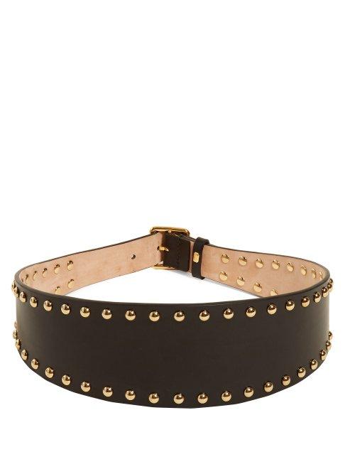 Matchesfashion.com Alexander Mcqueen - Stud Embellished Leather Waist Belt - Womens - Black