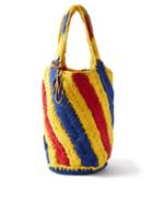 Jw Anderson - Striped Crochet Tote Bag - Womens - Red Navy