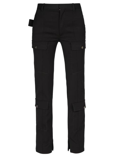 Bottega Veneta - Twill Straight-leg Cargo Trousers - Womens - Black