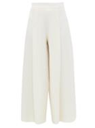 Matchesfashion.com Emilia Wickstead - Pacifica Wool-crepe Wide-leg Trousers - Womens - Ivory