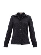 Matchesfashion.com Le Sirenuse, Positano - Penny Positano-embroidered Shirt - Womens - Navy