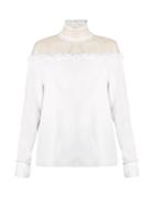 Valentino Ruffled Sheer-panel Top