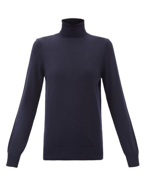 A.p.c. - Sandra Roll-neck Wool Sweater - Womens - Dark Navy