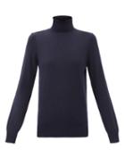 A.p.c. - Sandra Roll-neck Wool Sweater - Womens - Dark Navy