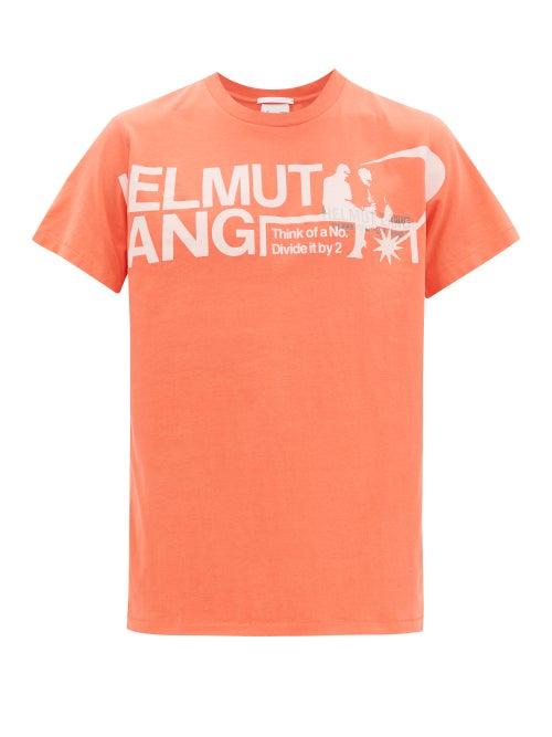 Matchesfashion.com Helmut Lang - Logo Print Cotton T Shirt - Mens - Red