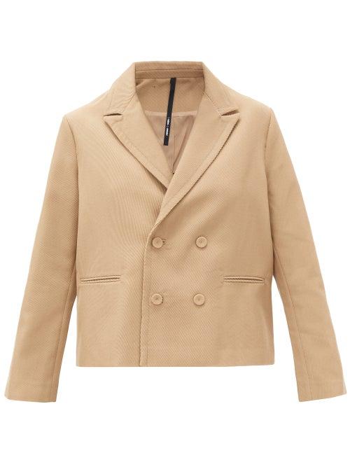 Matchesfashion.com Sara Lanzi - Oversized Double-breasted Wool-blend Jacket - Womens - Beige